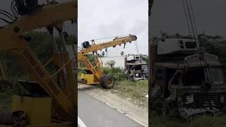 milk truck accident lifting with CRANES #shorts