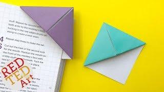 Easy Origami Bookmark Corner - How to make a Corner Bookmark DIY