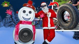 Building Snowman Speaker for Christmas with Tire from Landfill