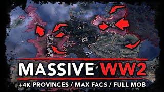 HoI4 Massive WW2 AI Timelapse Max Facs  Full Mob  +4k Provinces