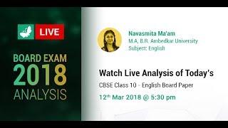 Board Exam Analysis Class 10 English 2018