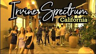 Irvine Spectrum Center evening walk  Irvine California USA. Walking Tour & Guide 4K HDR