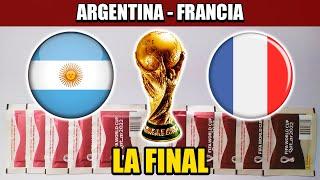 Simulacion de partido ARGENTINA - FRANCIA  Album MUNDIAL QATAR 2022 VERSION USA Panini