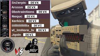 DEVX Vs DEVI 4v4 CvC Freemode WAR - GTA 5 Online
