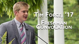 Tim Force Speaks at Freshman Convocation  Hillsdale College