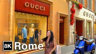 Rome Italy 2024  Luxurious Fashion Streets Walk 8K 60FPS