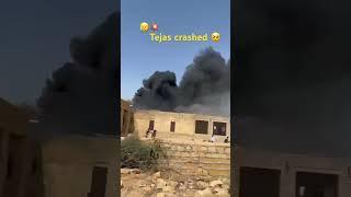 Fighter aircraft tejas crashed video \\ Pilot eject safely  #sadnews #lcatejas #ytshort #tejas s