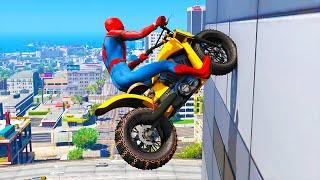 CRAZY Stunt Jumps in GTA 5 - Spider-Man Motorcycle Fails