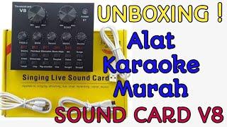 Unboxing Paket Sound Card V8  harga dibawah seratus ribuan bisa buat karaokean