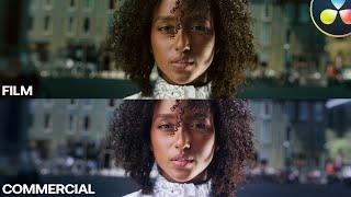 Commercial vs. Film Color Grading  Davinci Resolve Tutorial