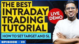 Live Demo How to Do Intraday Trading? How to Set Target and SL? Long and Short Sell Trades  E9