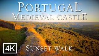 Medieval castle walking tour CASTELO MELHOR Douro Region - GUARDA - PORTUGAL - ASMR 4K 60fps