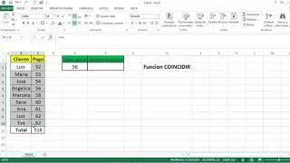 La Función Coincidir en Excel