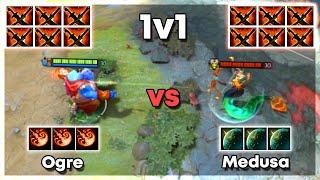 6x Sange and Yasha Ogre vs 6x Sange and Yasha Medusa - Dota 2 1v1