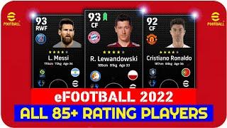 eFootball 2022 Player Ratings  All 85+ Rating Players