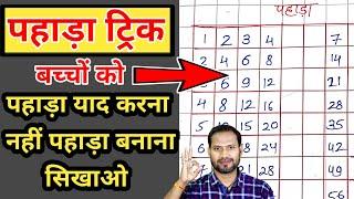 बच्चों को पहाड़ा कैसे याद कराएँ?Pahada trick for kidstables for kids