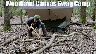 Overnight Woodland Camp in the Rain.  Spit Roast Trout.  Billy Can Baking.  Outhaus Canvas Swag.