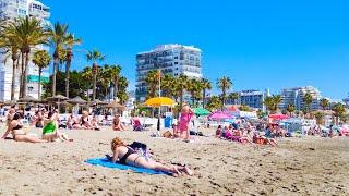 Benalmadena Beach Walk Malaga Spain Costa del Sol May 2024 4K