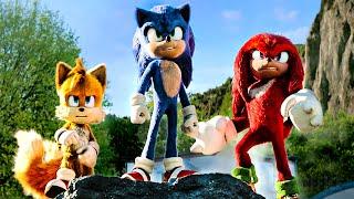 Sonic + Knuckles + Tails vs. Robotnik gigante  Sonic 2 La película  Clip en Español