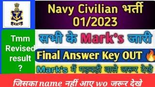 Indian Navy tradesman Mate revised result 2024  navy chargeman score renk update 2024