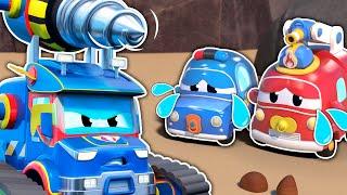 Oh no The babies are trapped Super DRILL in the Scary Cave  Cars & Trucks Rescue for Kids