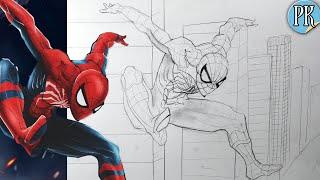 How to draw spider-man  in an easy way