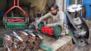 Jack of All Talented Man Making A Manual Grass Cutting Machine  Gardening Tools