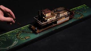 Anaconda in Resin  Riverboat Epoxy Diorama