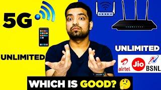 5G Vs Fiber Broadband ️ Which Is Best?  5G Mobile Internet Vs Airtel Jio Fiber  Plans Speed