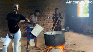 Cooking Porridge For Vellage School Kids  African Nyako Foundation #shortvideo