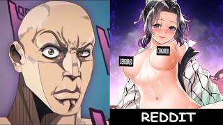 Shinobu Kocho Vs Reddit the rock reaction meme