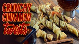 Crunchy Cinnamon Twists Eng Subs- شیرینی دارچینی با خمیر هزارلا