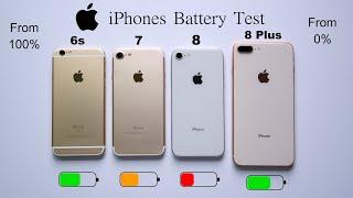 iPhone 8 Plus vs 8 vs 7 vs 6s Battery Test 100% To 0%  iPhones Under 10K HINDI