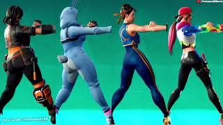 Fortnite Penny vs Miss Bunny Penny vs Chun Li vs Loserfruit Sweet Shot Emote Battle Who Won ? 