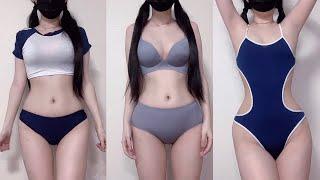 4K 스쿨미즈 룩북  부르마+수영복  School Swimming Suit Look Book  Workout Clothes+SwimSuit