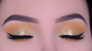 Golden Glitter Eye Makeup Tutorial for Christmas or New Years Eve