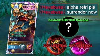 ALPHA UNLIMITED LIFESTEAL AND TRUE DAMAGE BUILD 2024 pls try