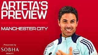 Mikel Arteta previews Manchester City Game  Team news clean sheets & more  PL