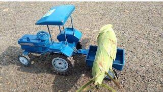 mini tractor and trolley loading corn video Kiran Toys world