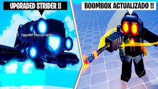 UPGRADED TELESCOPE STRIDER y BOOMBOX NINJA  LEAKS l Roblox Skibidi Toilet Super Box Siege Defense