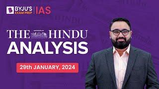 The Hindu Newspaper Analysis  29th January 2024  Current Affairs Today  UPSC Editorial Analysis