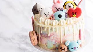 How to Make an Amazing BT21 Cake - Euniee Cafe 방탄소년단 케이크 만들기 은이 카페 - BT21ケーキの作り方