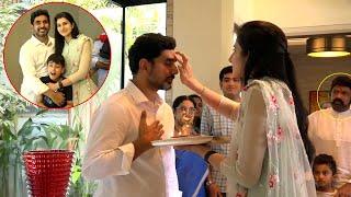 Nara Brahmani Gives Harati To Nara Lokesh Before Going to Padayatra  Telugu Daily