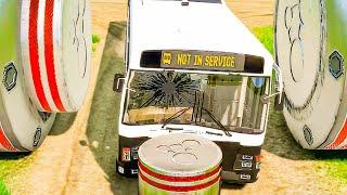 Buses Bollard Crash #057 beamngdrive #bus  AnSiN DriveClub