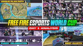 FREE FIRE ESPORTS WORLD CUP - DAY 1 ANALYSIS   ESPORTS WORLD CUP FREE FIRE  DAY 1 BEST MOMENTS