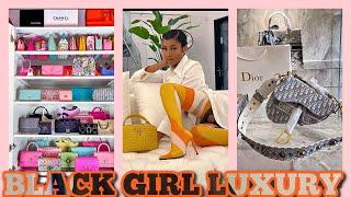 FEMININE RICH BLACK WOMEN  LUXURY BAGS AND SHOPPING COMPILATION  BLACK GIRL LUXURY AESTHETIC TIKTOK