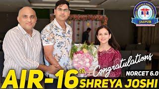 Talk with topper AIR-16 Shreya Joshi NORCET 6.0 Congratulations