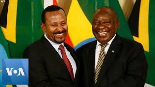 South Africas Ramaphosa Welcomes Ethiopian Prime Minister Abiy Ahmed in Pretoria