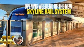 4K Opening Weekend of Honolulu Skyline Rail System 2023  The Whole Ride Front View