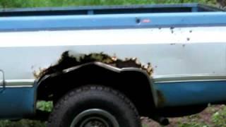 .45 Caliber Cor-Bon Powerball Through A Truck Bed